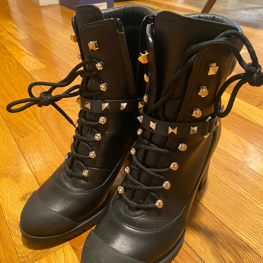 Valentino chunky heel combat boot